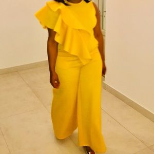 Yellow Ruffle Jumpsuit